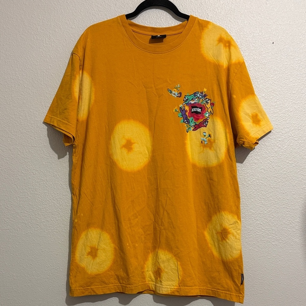 Billionaire Boys Club BBC x ICECREAM Floral Art Dog Tie-Die Dipper Tee T-Shirt